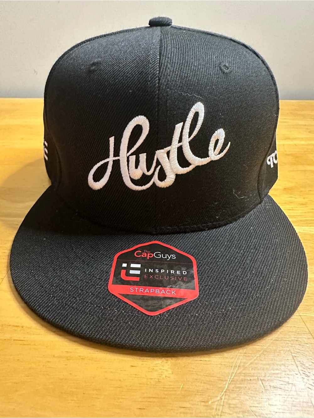 Cap Guys Hustle Embroidered Black Snapback Hat -